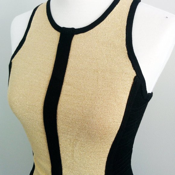 Forever 21 Bodycon Dress in Gold and Black - Picture 3 of 6